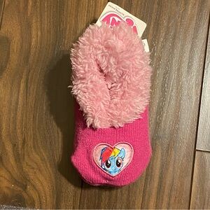 My Little Pony pink plush slipper socks Rainbow Dash